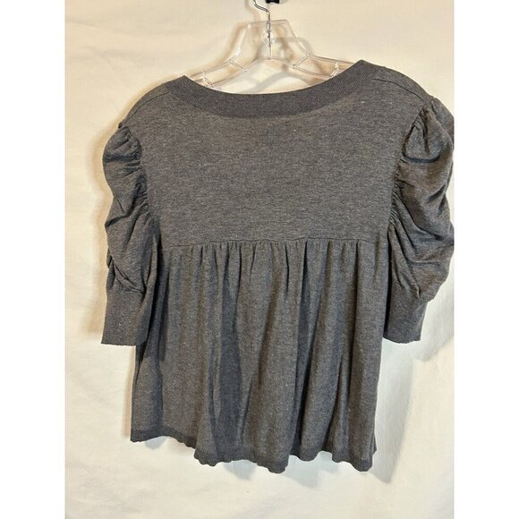 Apt 9 Womens Cardigan Sweater Small Ruched Sleeves Big Buttons NWT Heather Gray - Picture 8 of 9